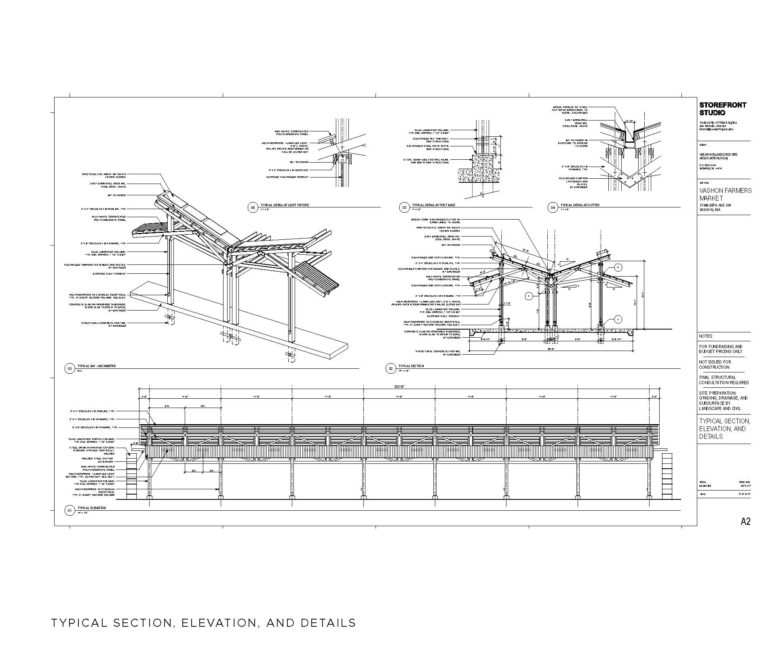 Vashon Farmers Market section elevation and details dwg